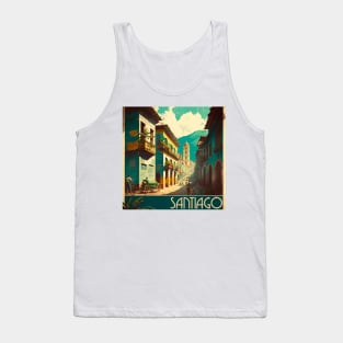 Santiago Chile Vintage Travel Art Poster Tank Top